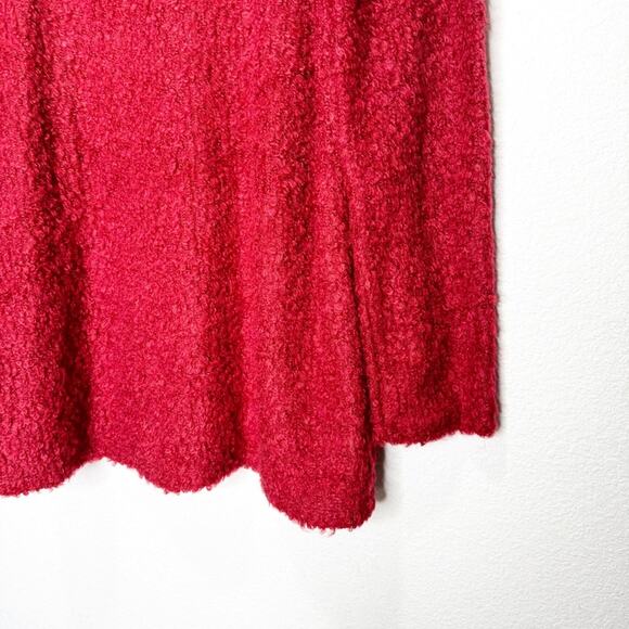 NWOT Reformation Lokie Dress Sweater Holiday Boucle Red Large - Picture 6 of 9